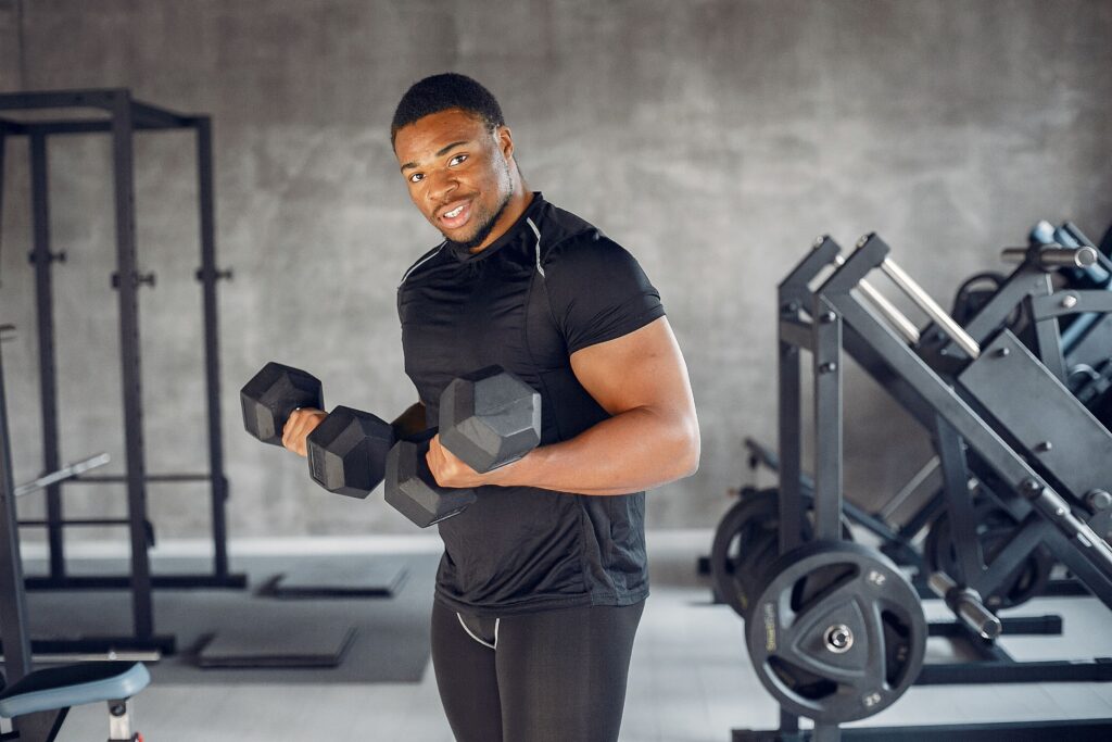 handsome black man is engaged gym(1)